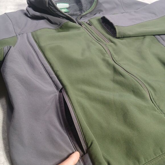 LL Bean Men 2XLT Jacket Fleece Lined Gray Green Polartec Full-Zip Hiking Outdoor - Picture 7 of 12